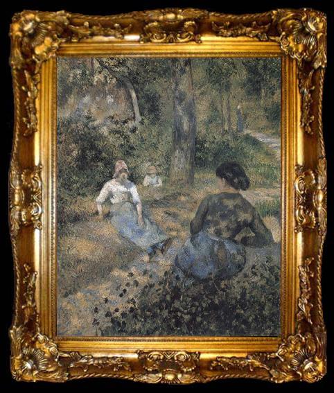 framed  Camille Pissarro Peasants resting, ta009-2